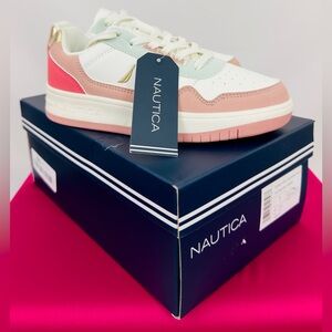 Nautica Selenia Girls White ColorBlock Lace Up Sneakers Little Girl.Size…